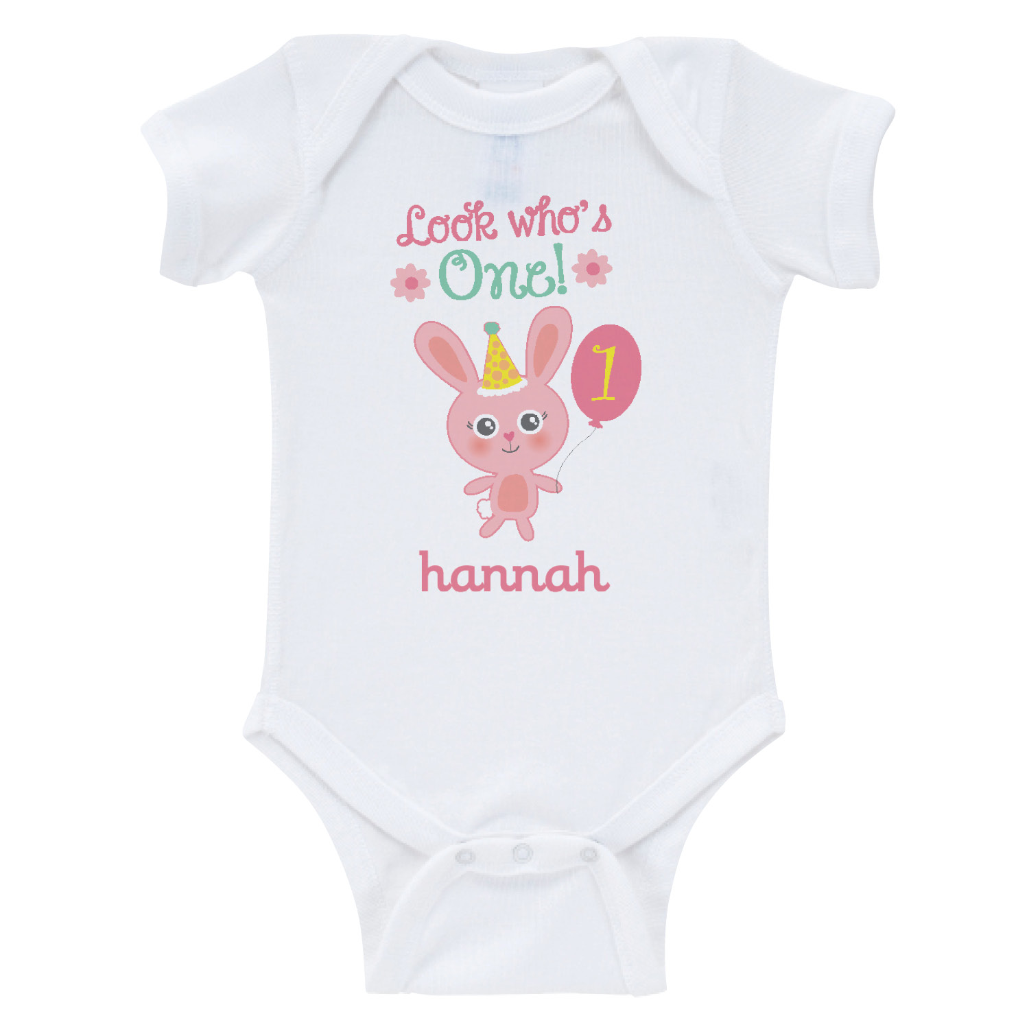 unknown Look Who's One Personalized Birthday Infant Bodysuit For Her
